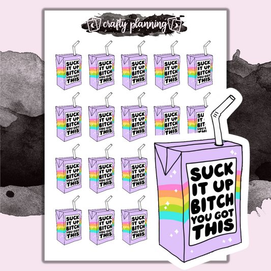 Suck It Up Bitch, You Got This - Mini Sticker Sheet