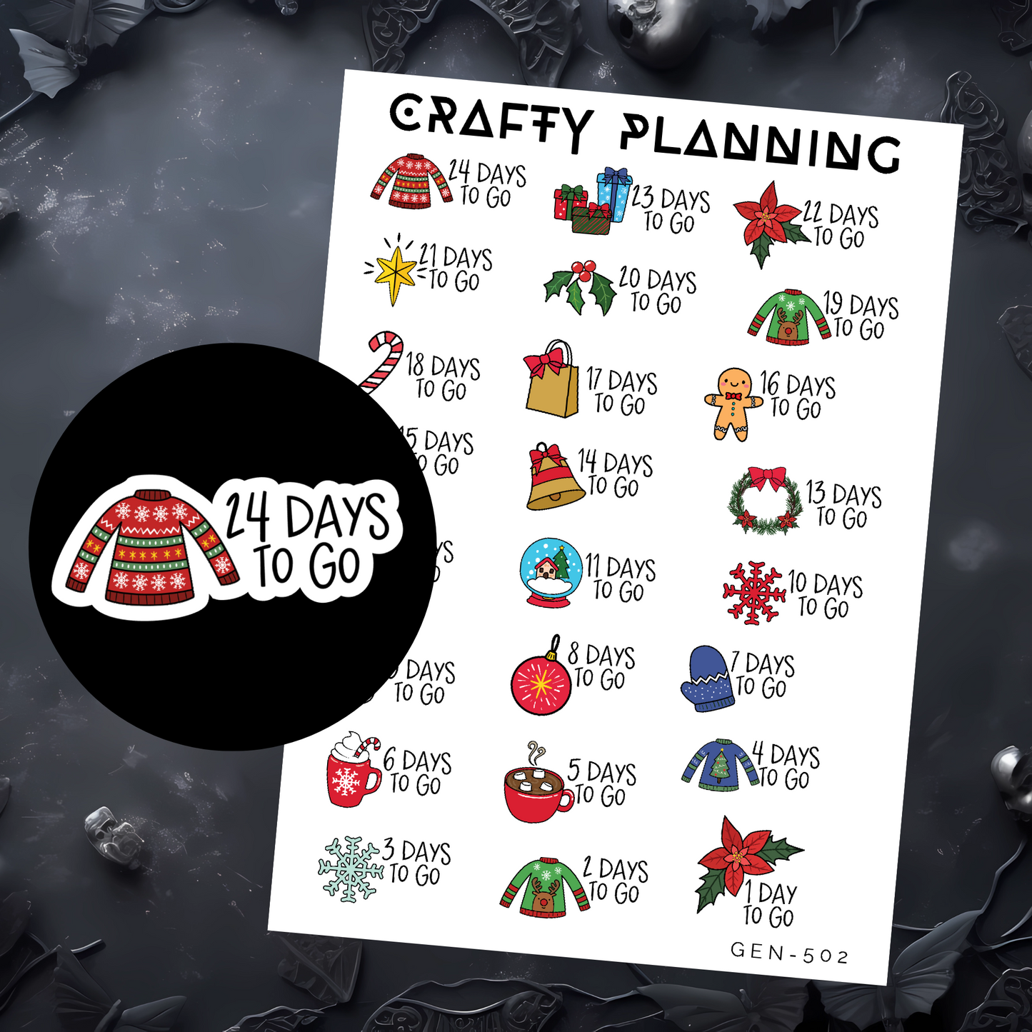 Christmas Countdown - Mini Sticker Sheet