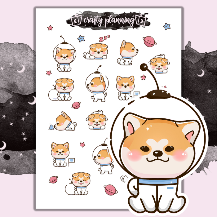 Space Dogs - Mini Sticker Sheet