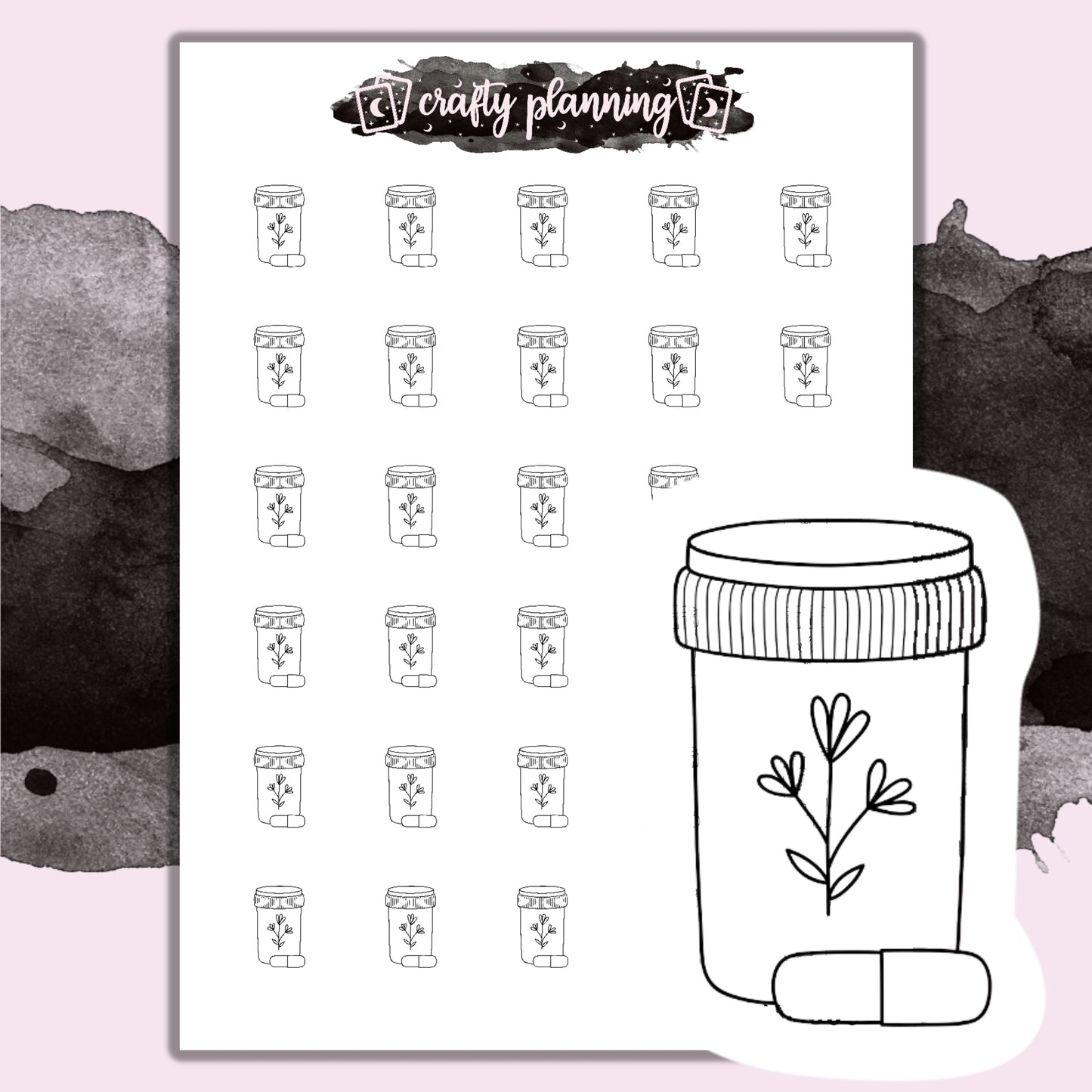 Medication - Minimal Icons - Mini Sticker Sheet