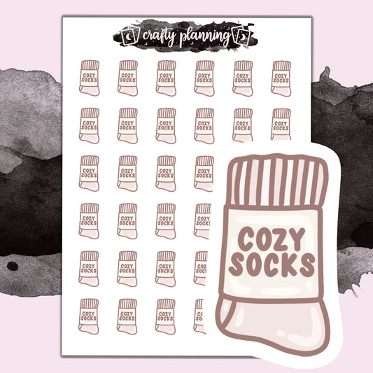 Cosy Socks Doodle - Icon Stickers - Mini Sticker Sheet