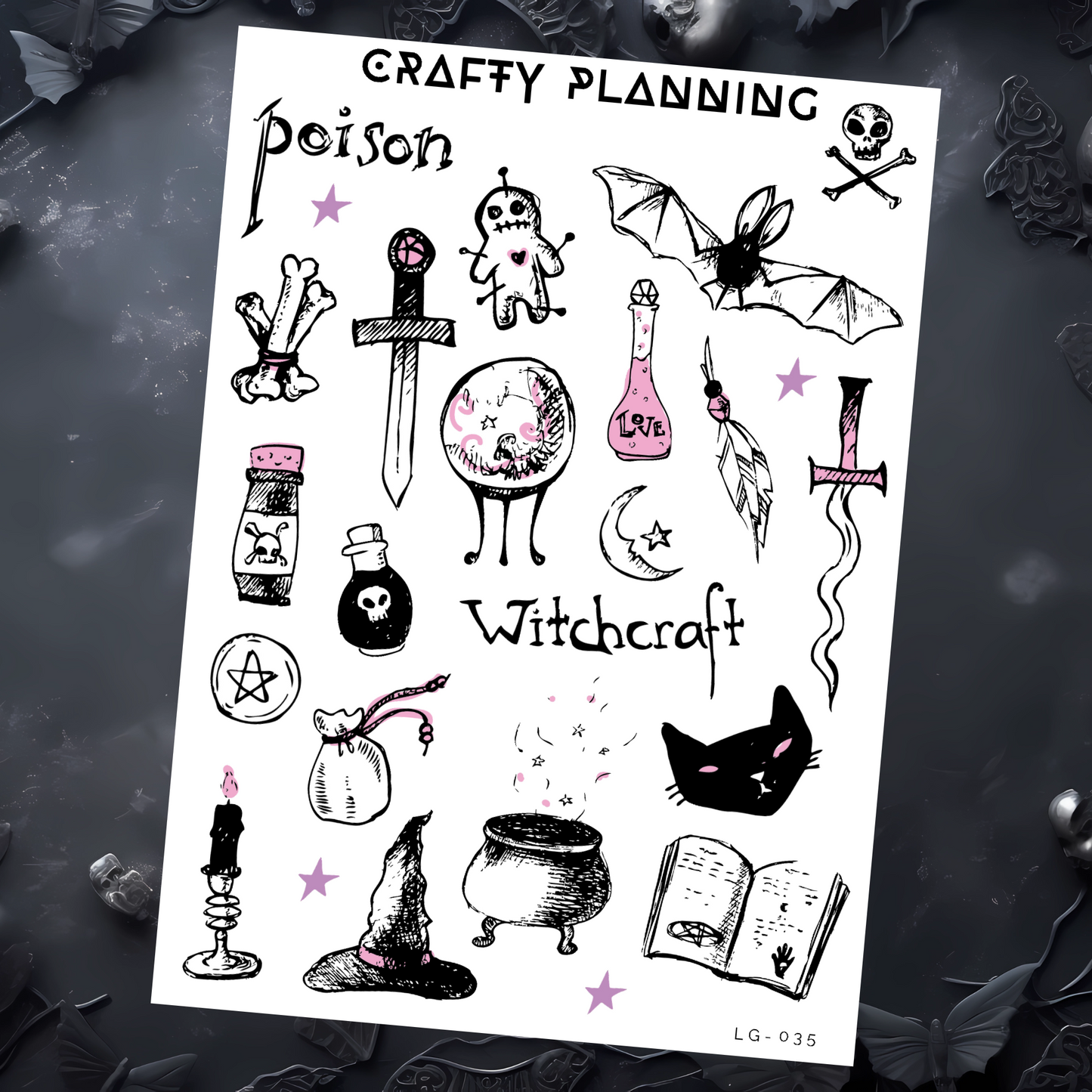 Pink Witchcraft - Large Sticker Sheet