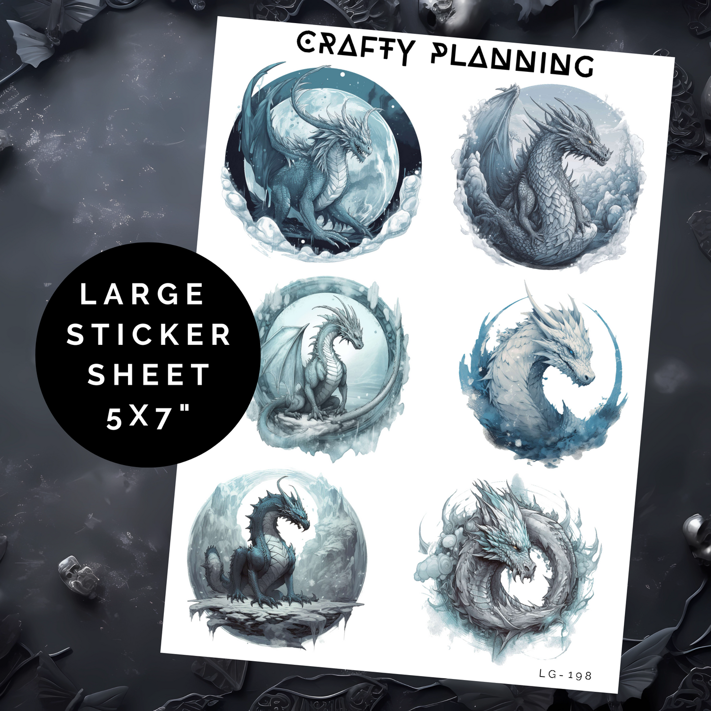 Ice Dragons - Large Sticker Sheet