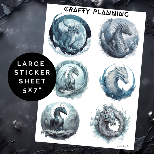 Ice Dragons - Large Sticker Sheet