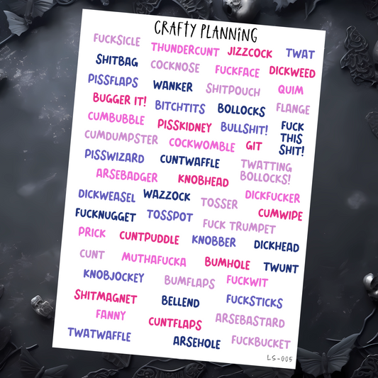 SWEAR WORD STICKERS - PINK WITCH