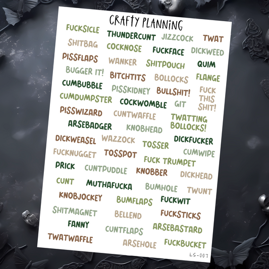 SWEAR WORD STICKERS - FOREST WITCH