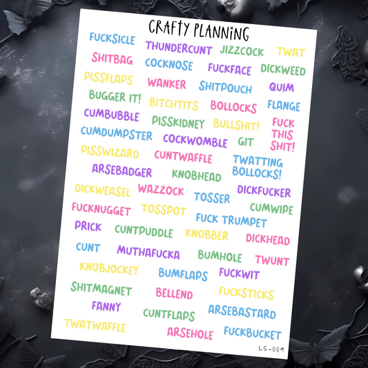 SWEAR WORD STICKERS - RAINBOW WITCH