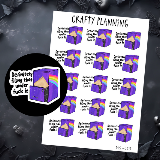 DEFINITELY FILING THAT UNDER FUCK IT