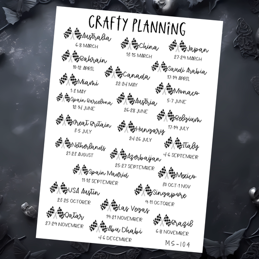 FORMULA ONE DATES 2026