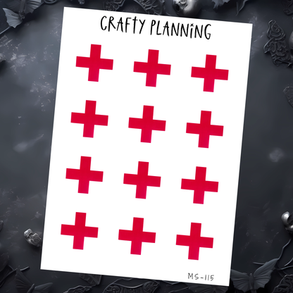 LARGE RED CROSS STICKERS