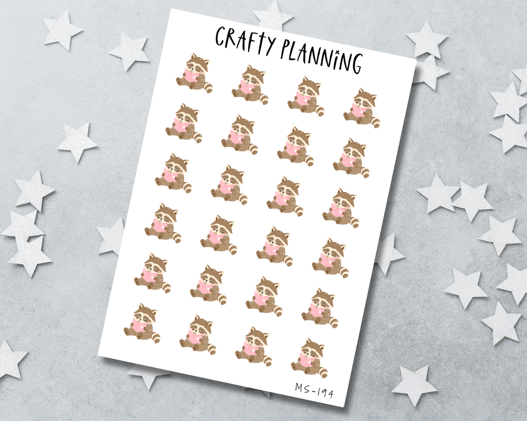 Bookish Raccoon Stickers