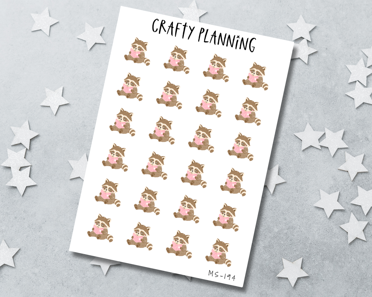Bookish Raccoon Stickers
