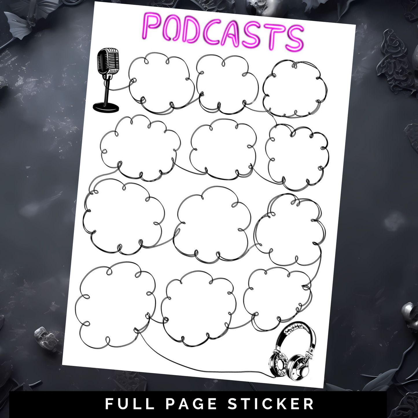 Podcast Tracker - Full Page Sticker