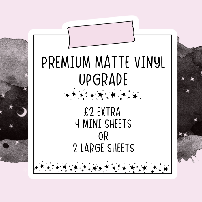 Premium Matte Vinyl Sticker Sheet Upgrade