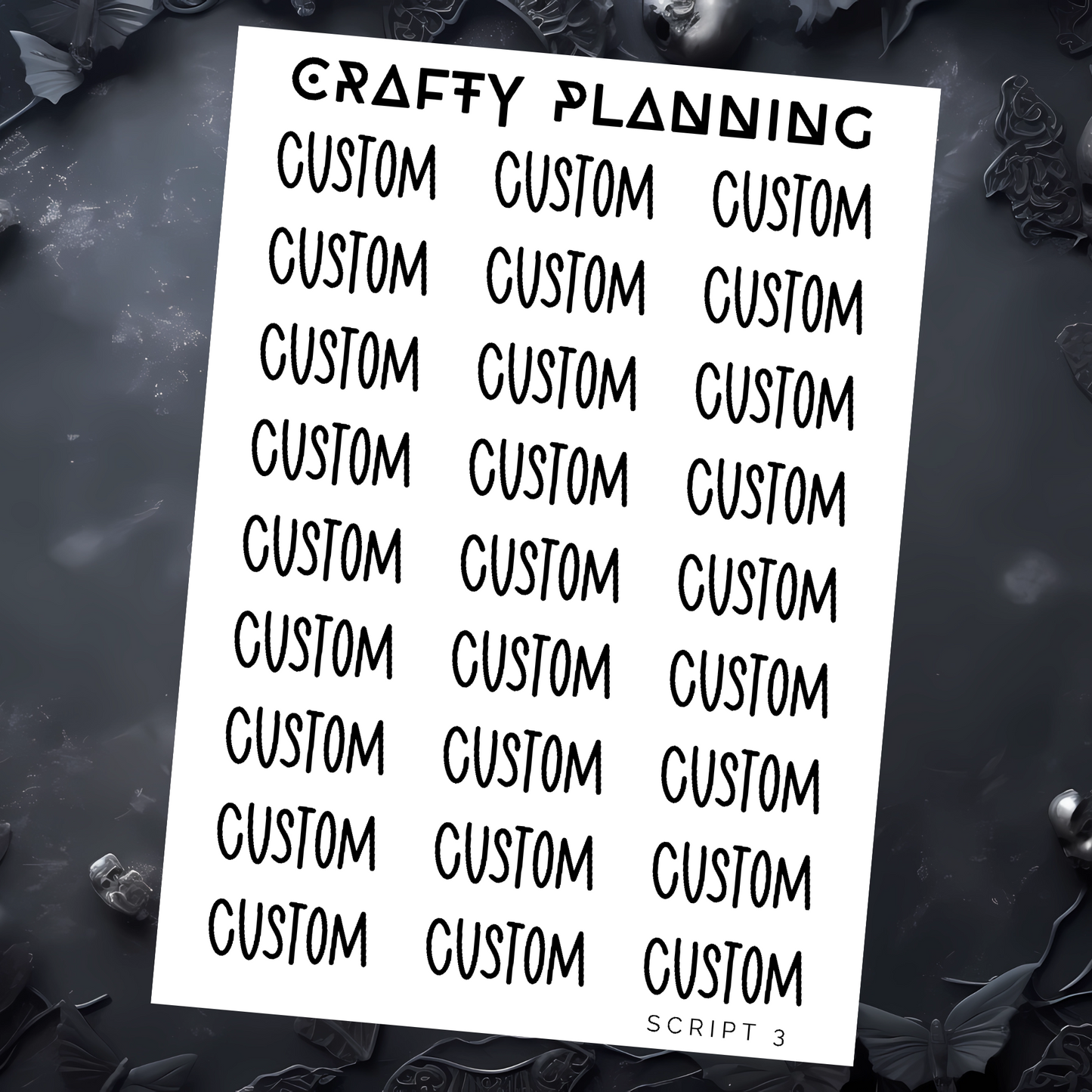 Script 3 - Custom Scripts - Mini Sticker Sheet