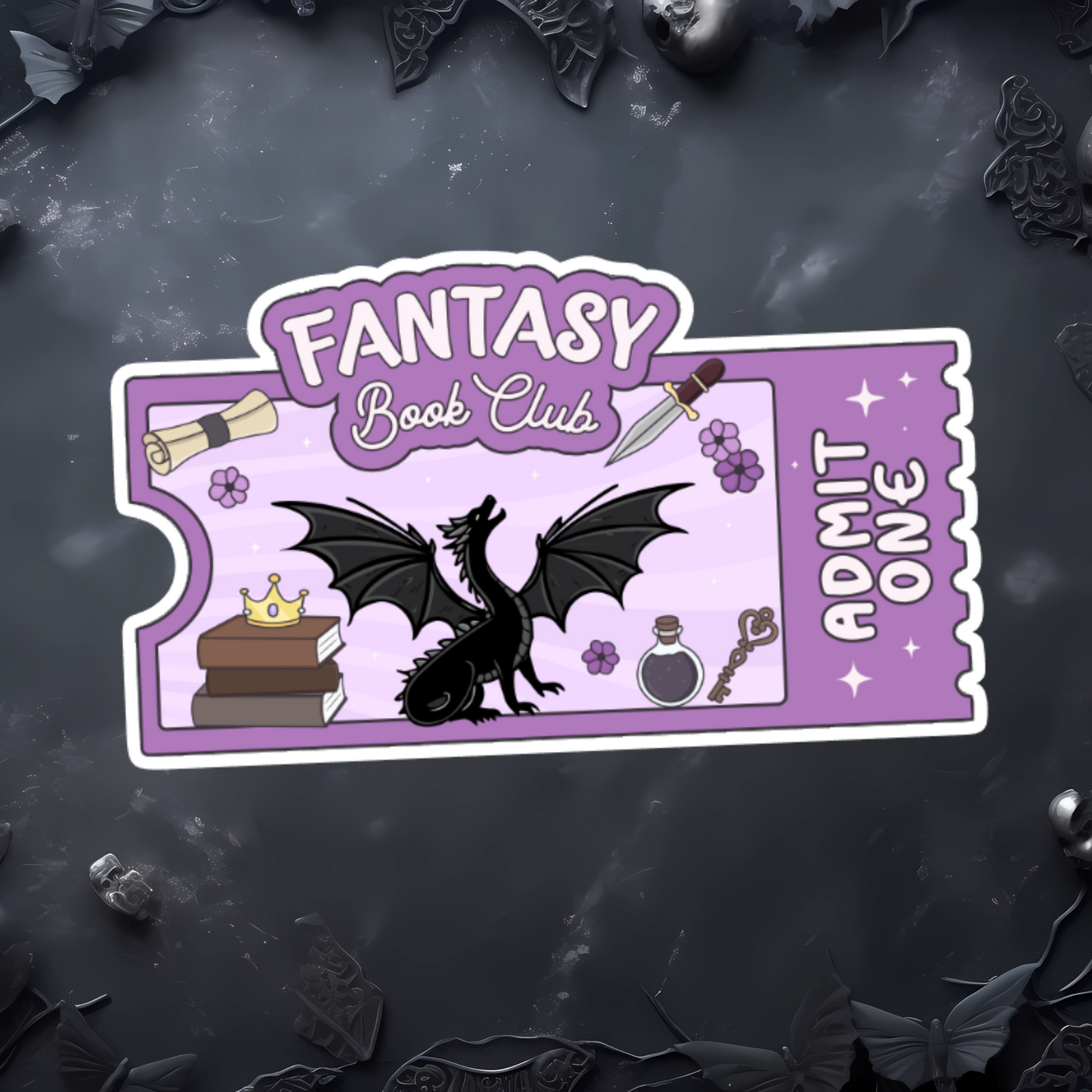 Fantasy Book Club Ticket - Single Vinyl Sticker