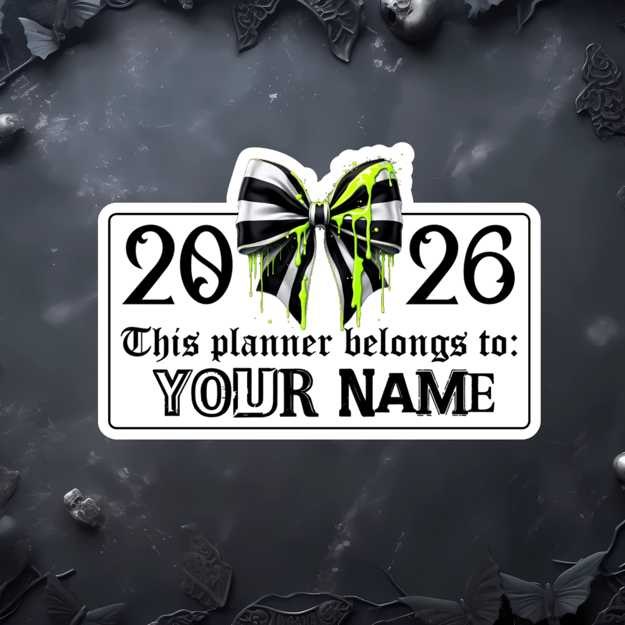 2026 PLANNER NAME VINYL STICKER
