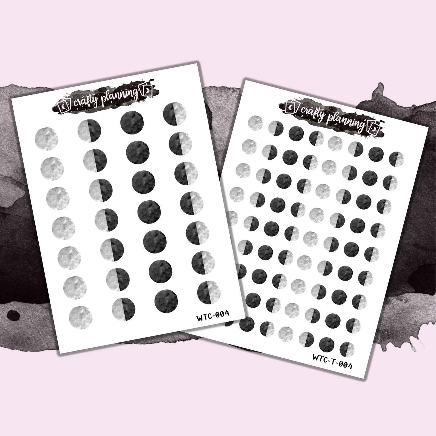 Grey Moon Phases - Sticker Sheets