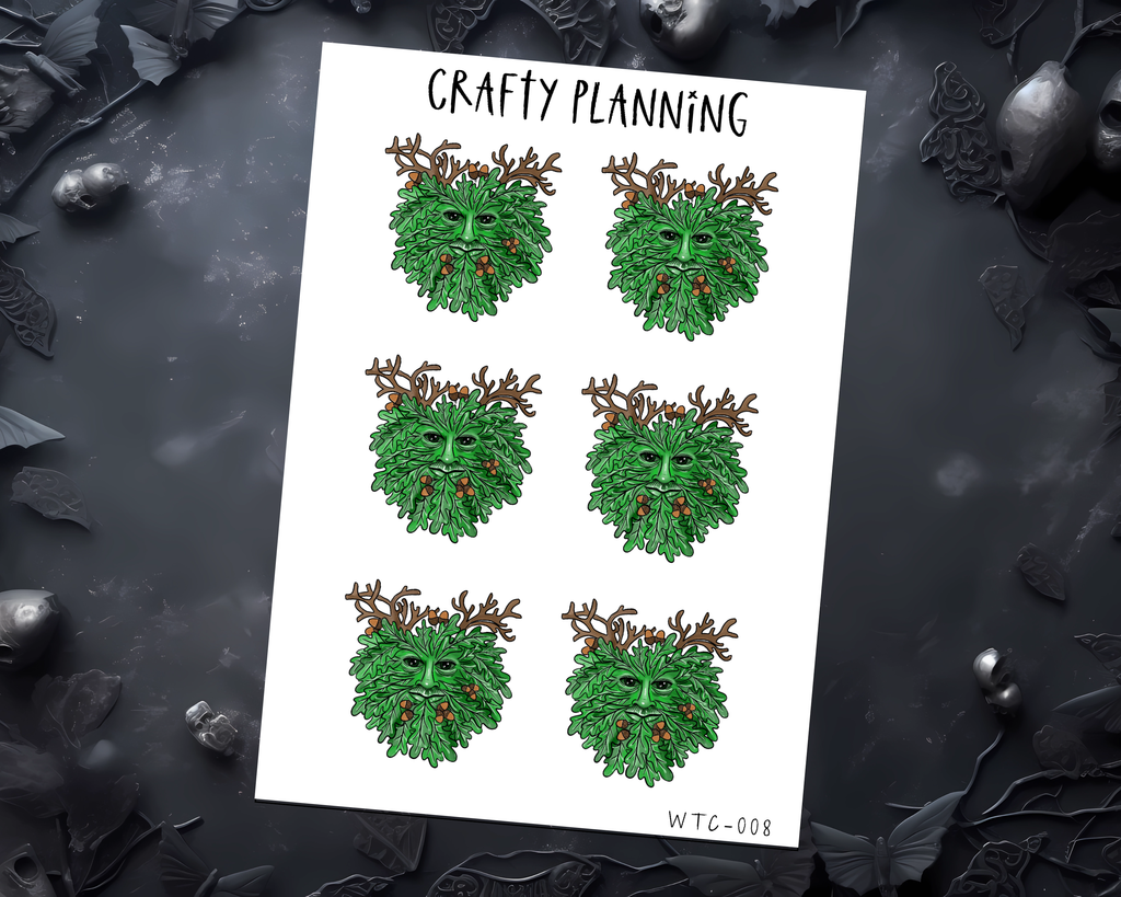 Green Man - Hand Drawn - Mini Sticker Sheet