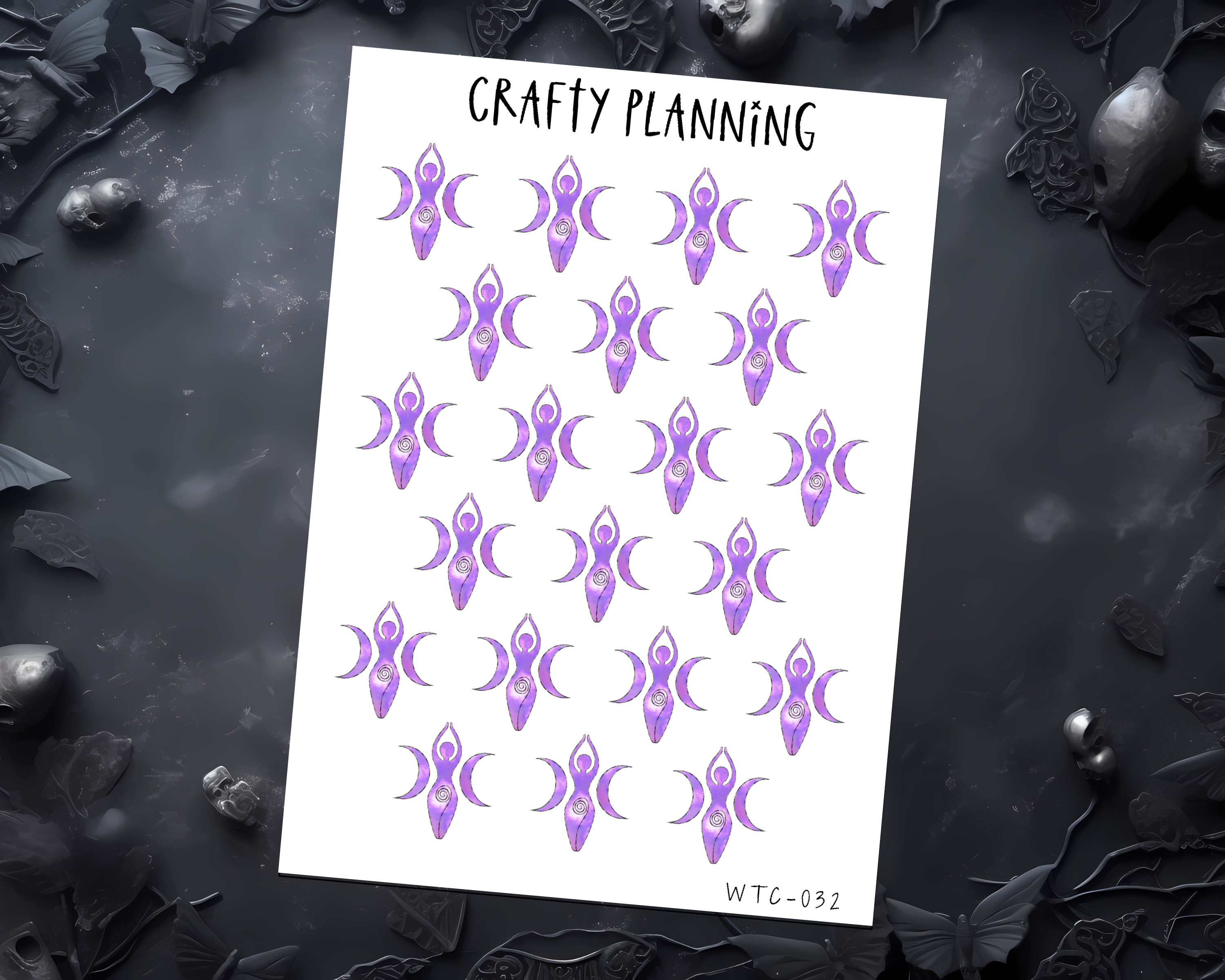 Purple Goddess Stickers, Witchcraft Planner Decals, Book of Shadows Supplies