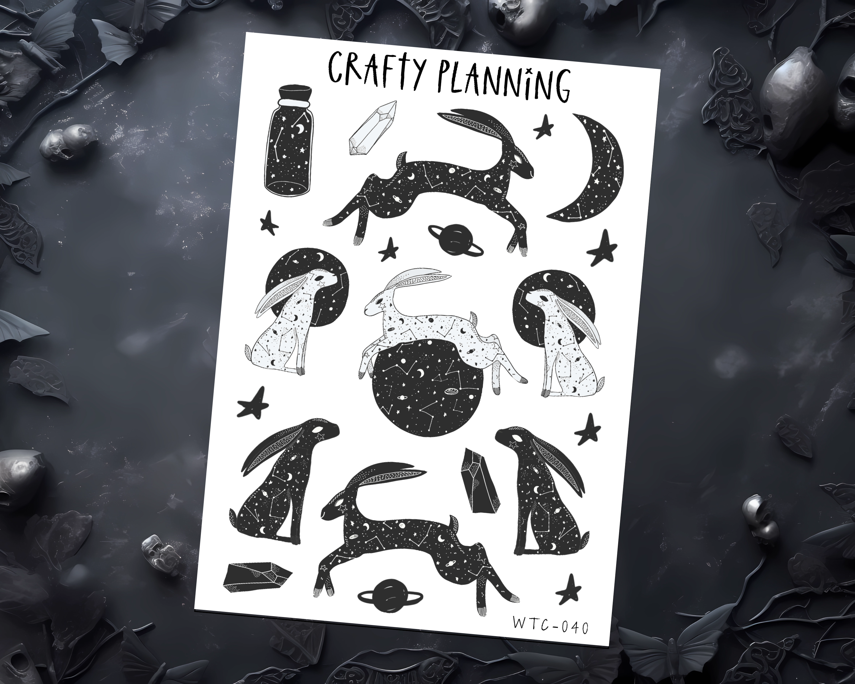 Celestial Rabbit Stickers For Planners & Journal Supplies