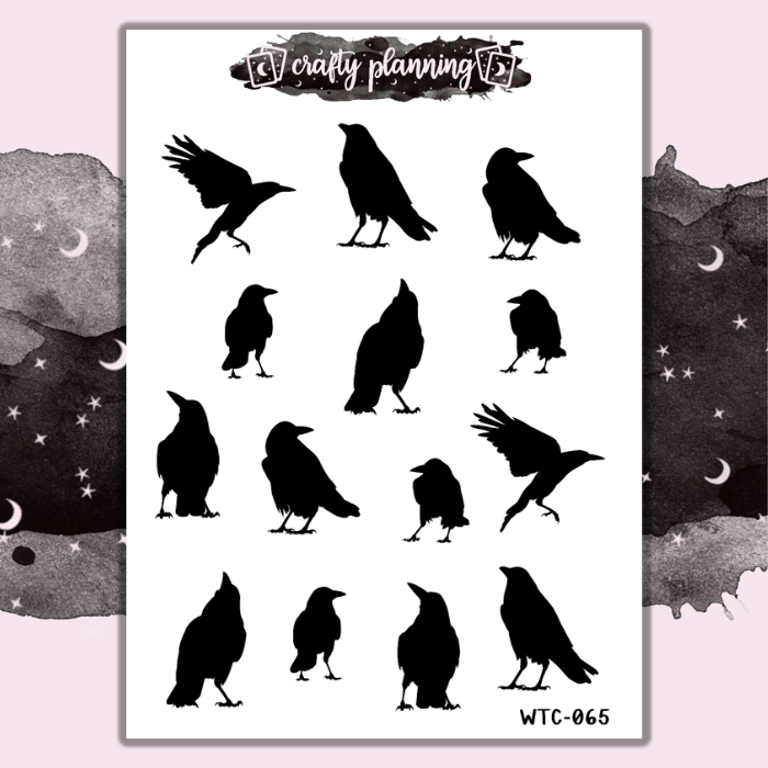Crow Silhouettes - Mini Sticker Sheet