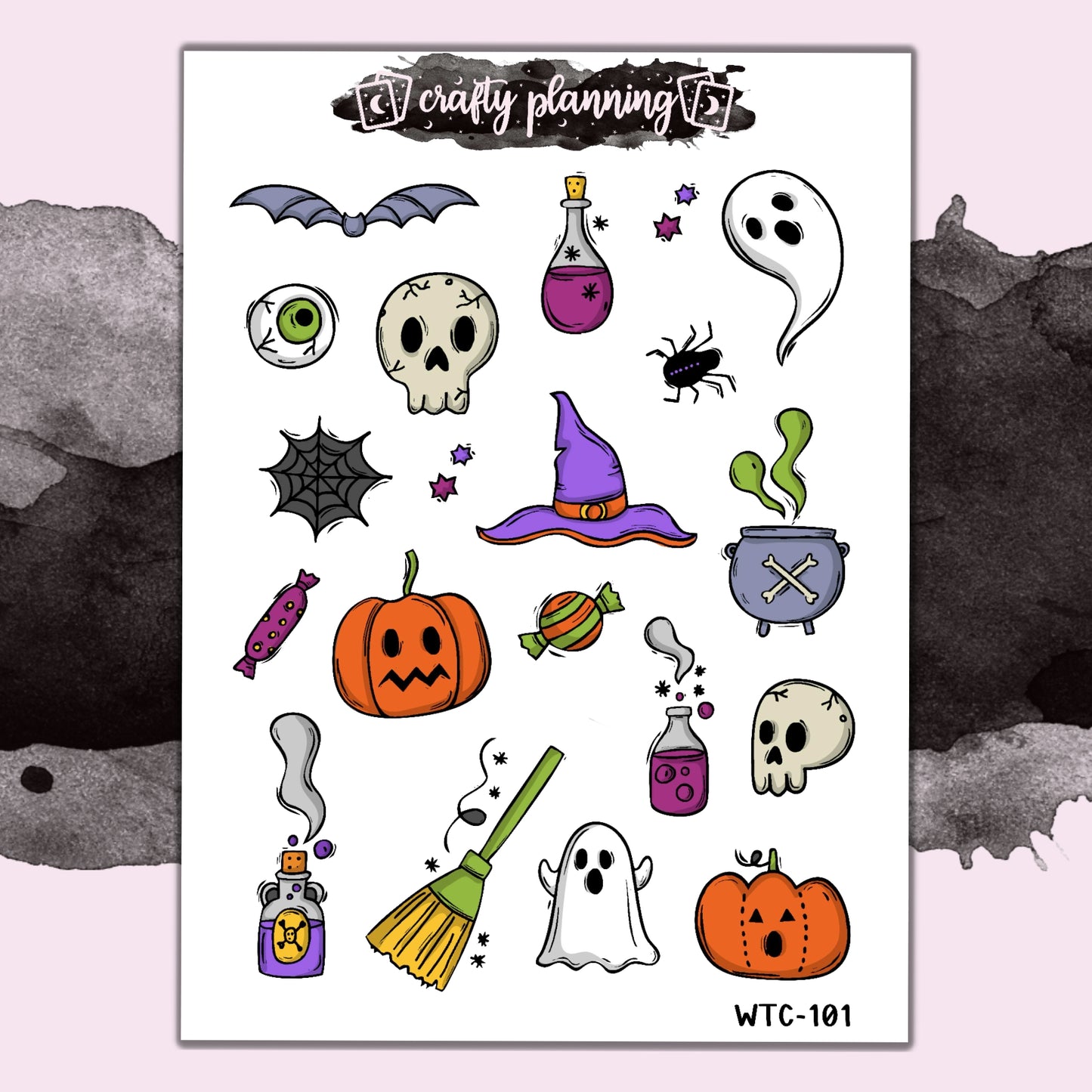 Halloween Stickers, Witchcraft Stickers, Planner Stickers, Decoration Stickers, Spooky Stickers, Creepy Stickers, Blackout Stickers