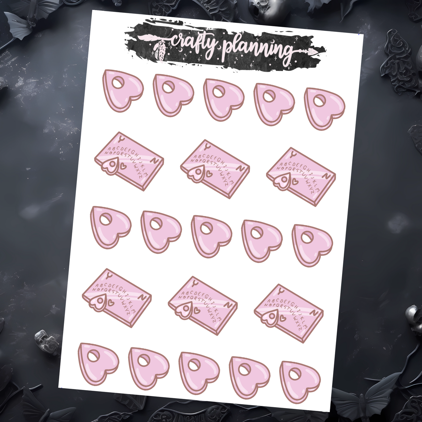 Pink Ouija Icons - Mini Sticker Sheet