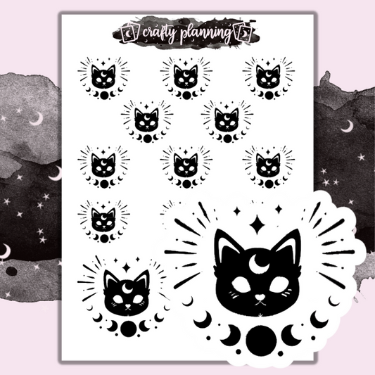 Cat Moon Phases - Mini Sticker Sheet