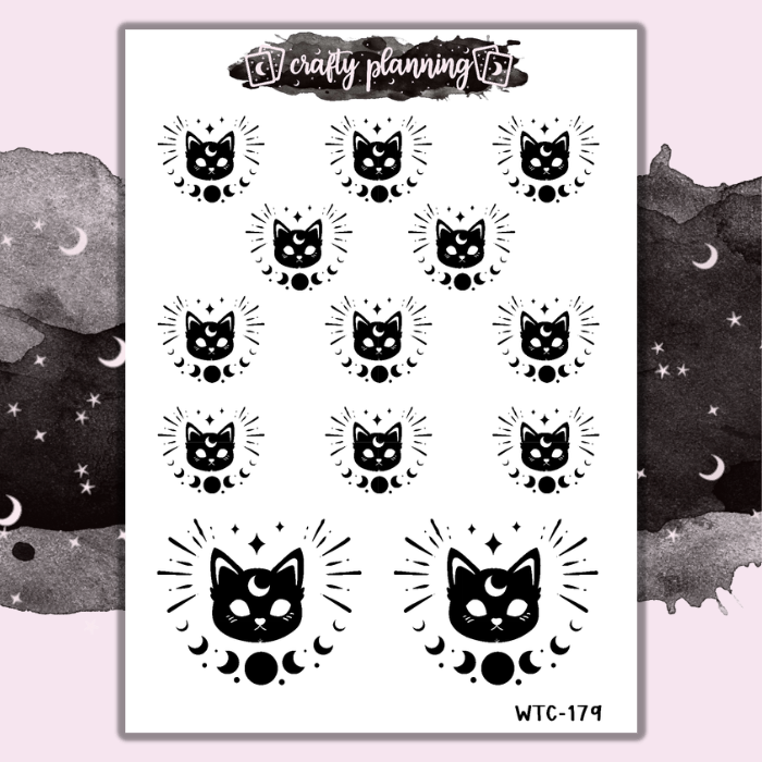 Cat Moon Phases - Mini Sticker Sheet