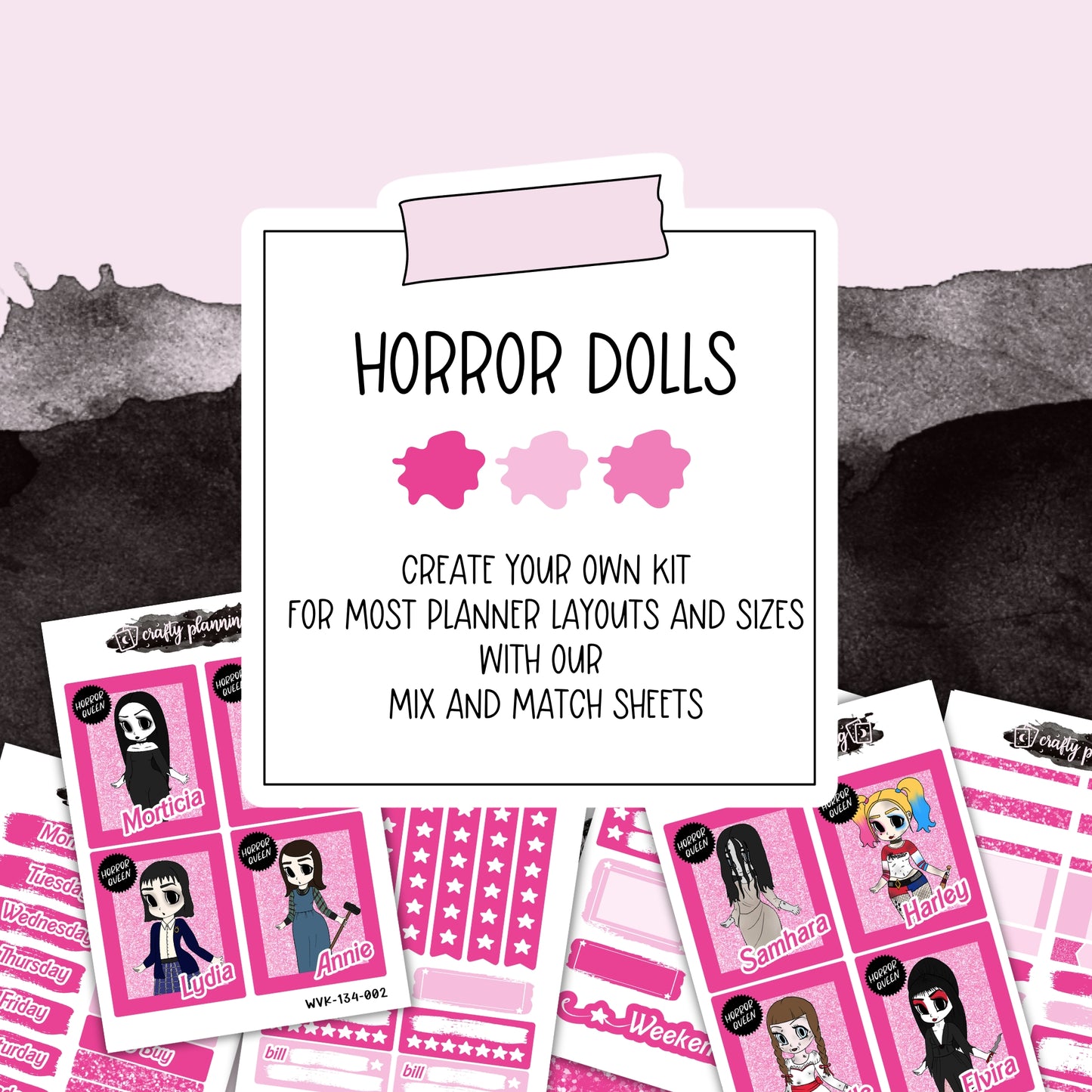 Horror Dolls - Vertical Planner - Mix & Match Kits