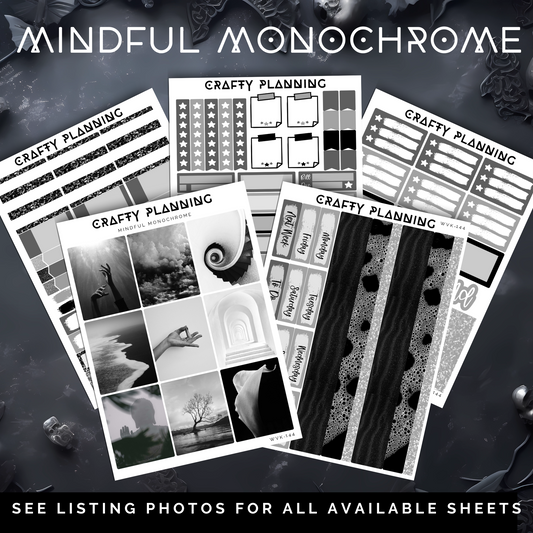Mindful Monochrome - Weekly Vertical Planner Kit