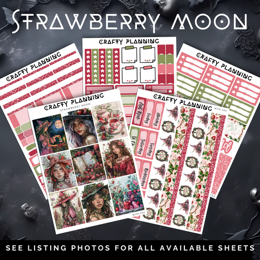 Strawberry Moon - Weekly Vertical Planner Kit