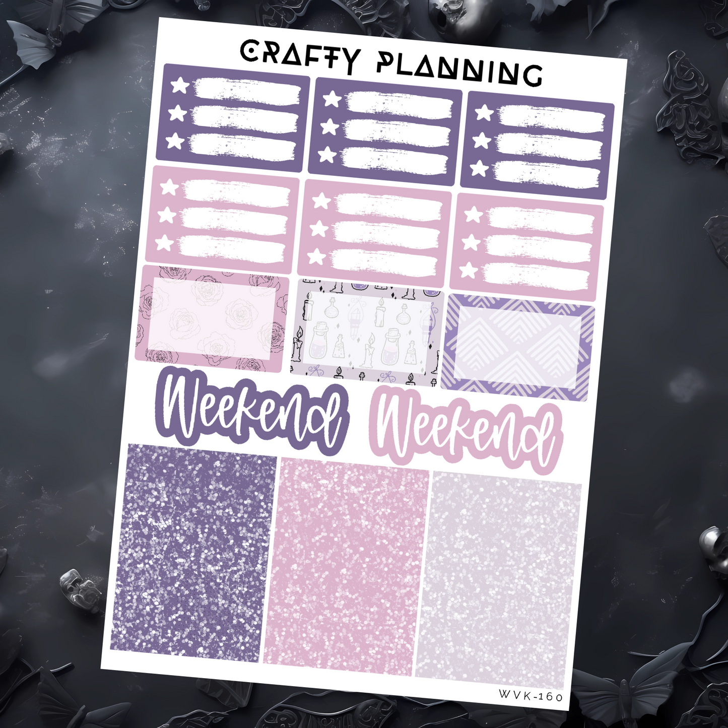 Lilac Noir - Weekly Vertical Planner Kit