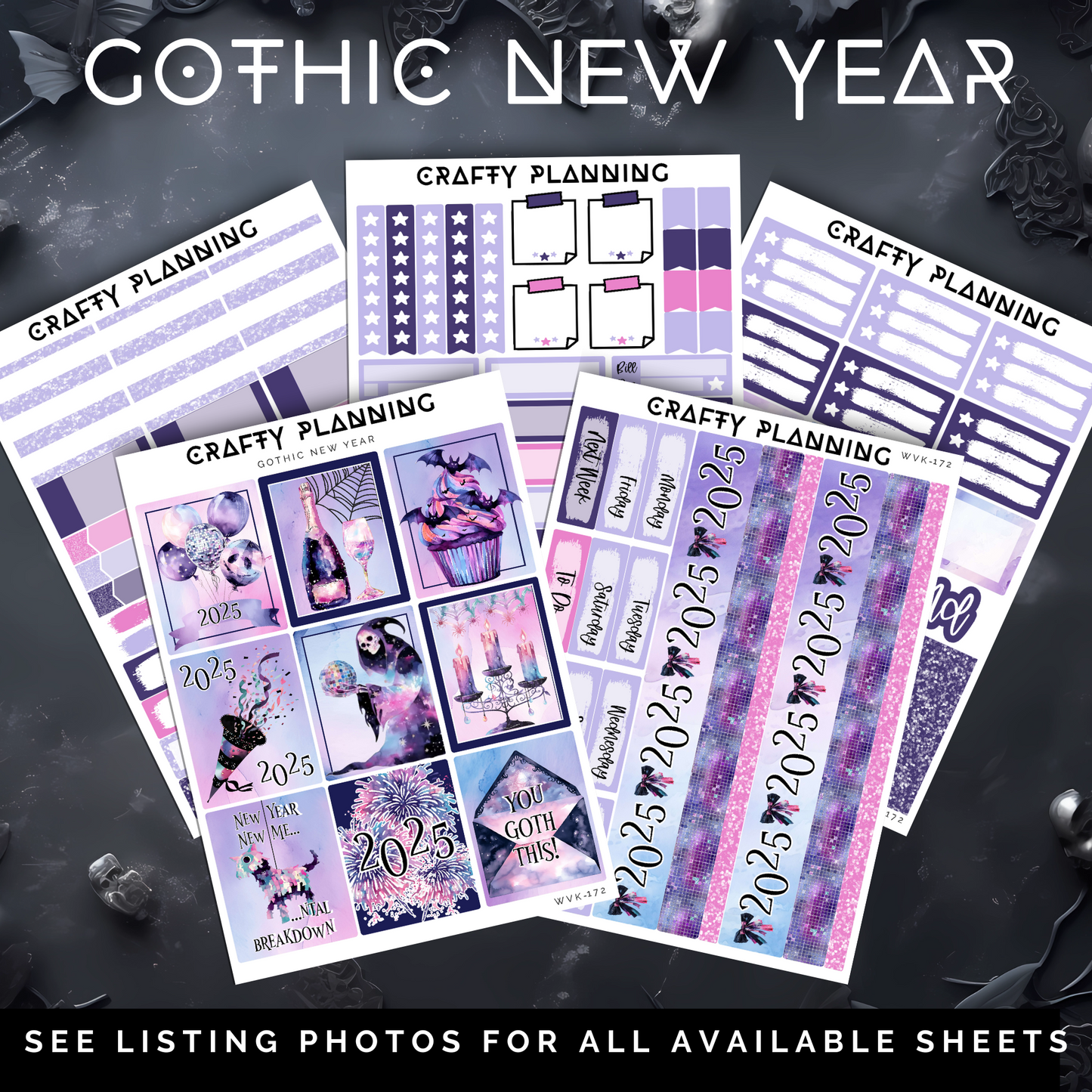 GOTHIC NEW YEAR - Weekly Vertical Planner Kit