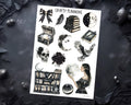 Witchy Stickers – Celestial Moon & Gothic Book Decals, Matte Finish