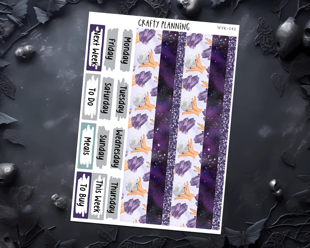 Witchy Planner Stickers - Celestial Planner Kit | Vertical Planner Kit, Matte Finish Stickers