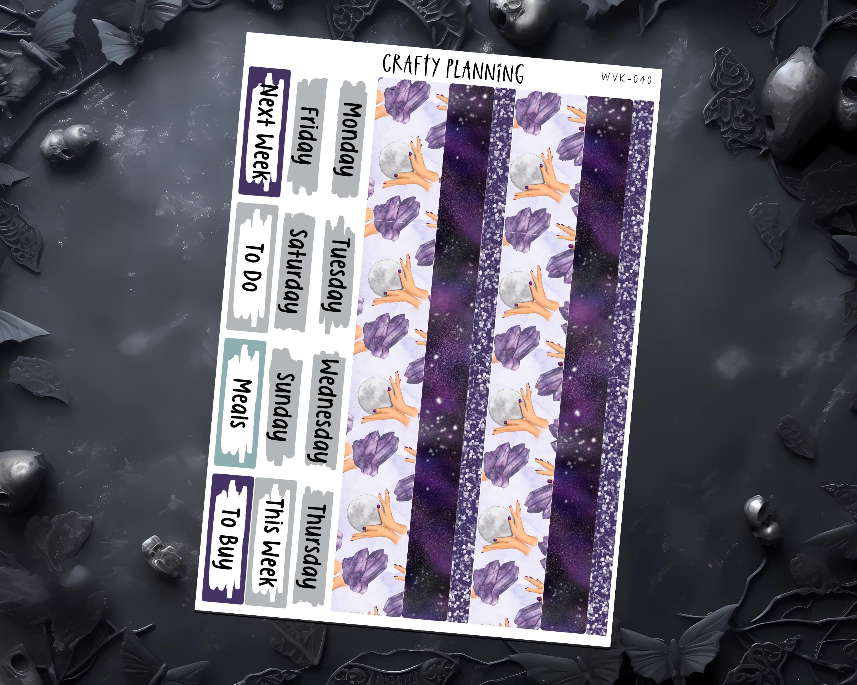 Witchy Planner Stickers - Celestial Planner Kit | Vertical Planner Kit, Matte Finish Stickers