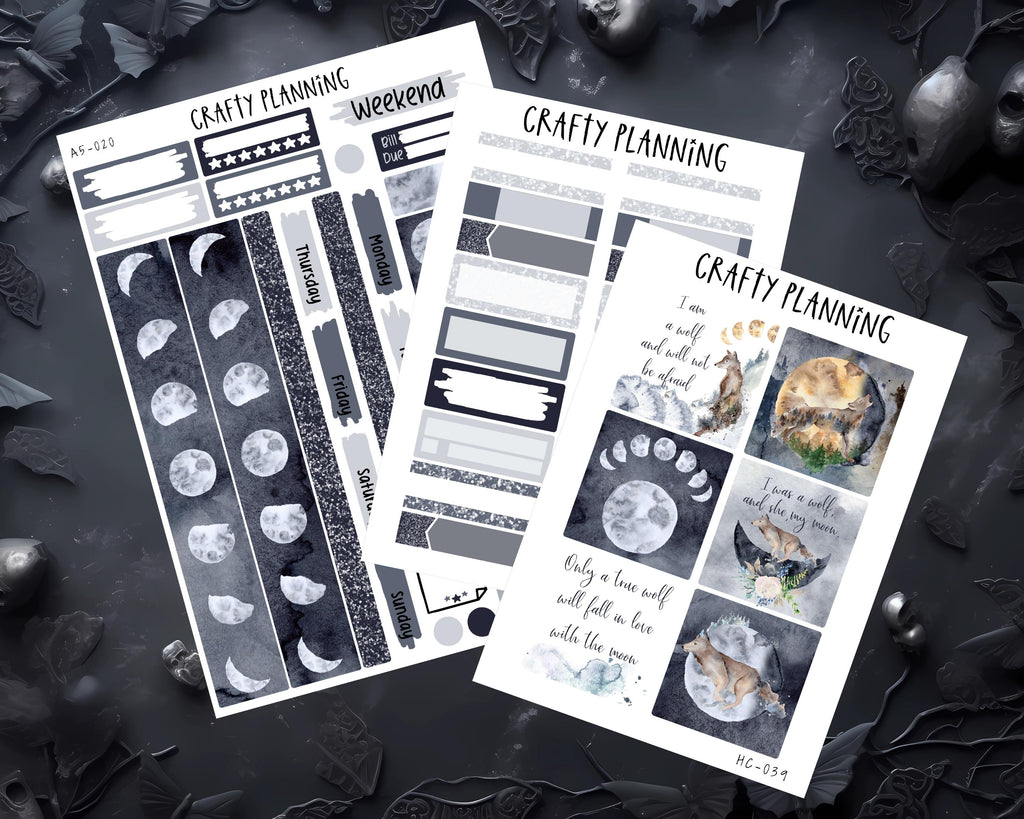 A5 Planner Stickers – Winter Planner Kit | Witchy & Moon Sticker Set