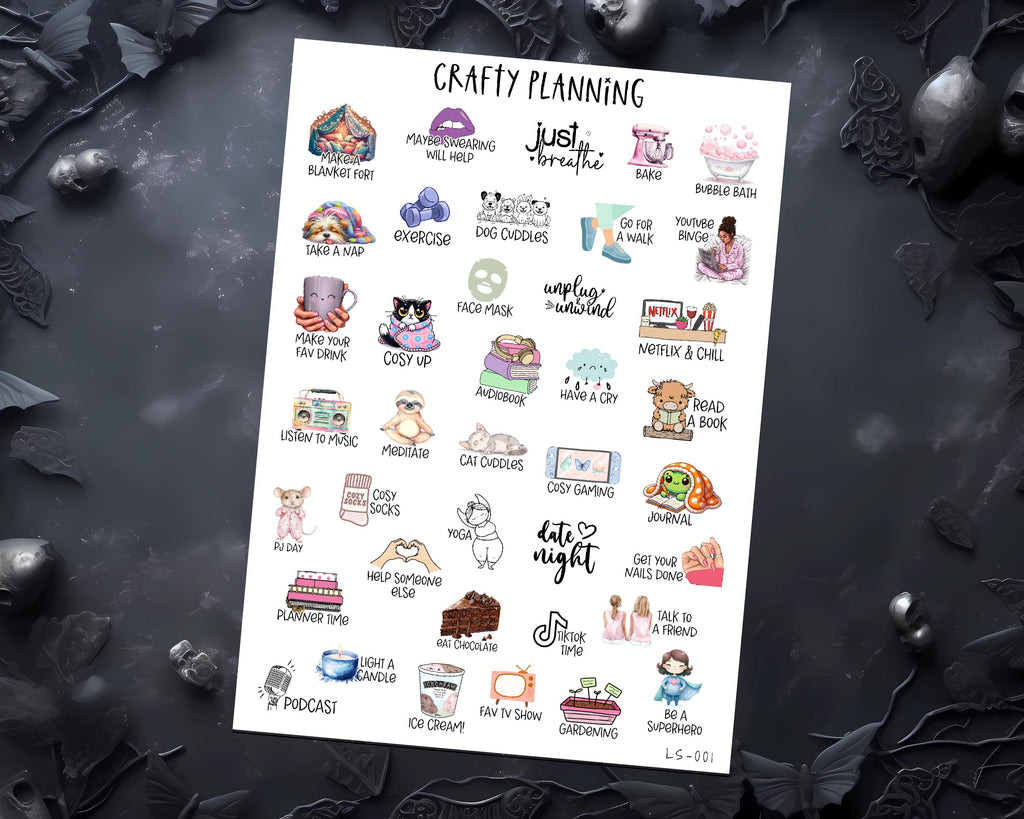 Anxiety Stickers - Self Care & Planner Sheets for Stress Relief & Mental Health