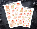 Strawberry Bear Stickers - Cute Planner Stickers | Journal Sticker Sheet Deco