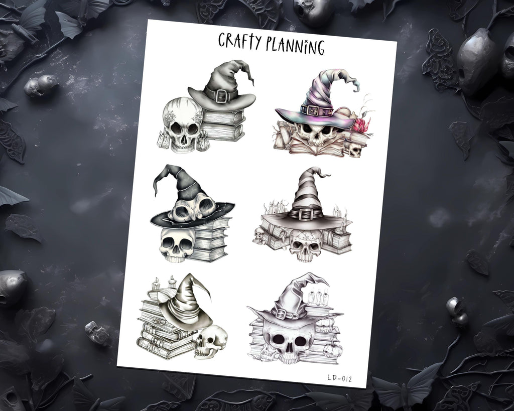 Bookish Stickers – Large Gothic & Witchy Planner Journal Deco Sheets