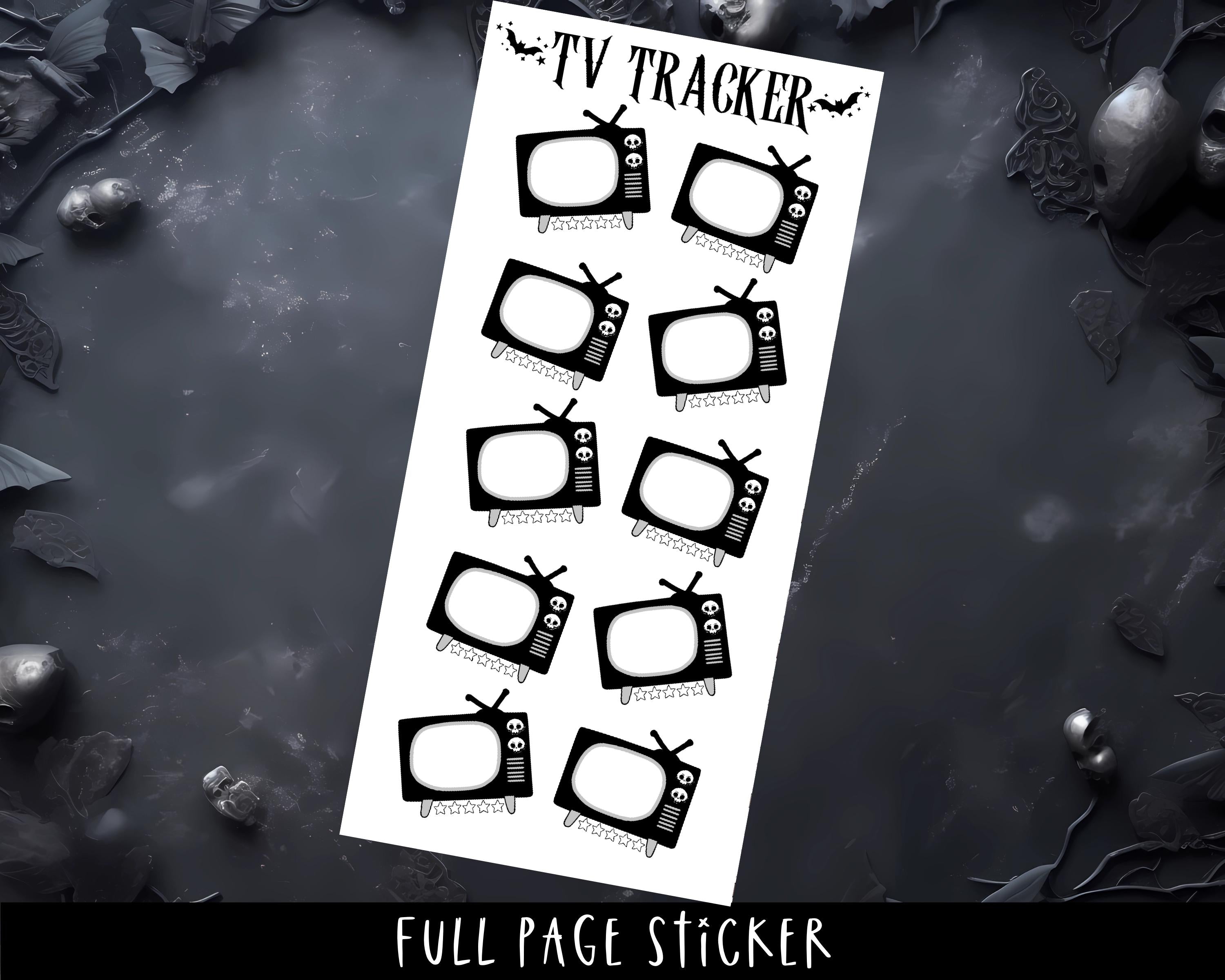 TV Tracker Stickers – Full Page Planner Sheets | Gothic Episode Tracker