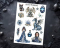 Dragon Stickers - Fantasy Deco Sticker Sheet | Planner & Journal Bookish Designs