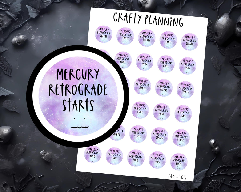 Mercury Retrograde Stickers – Witchcraft & Astrology Planner Decoration Stickers