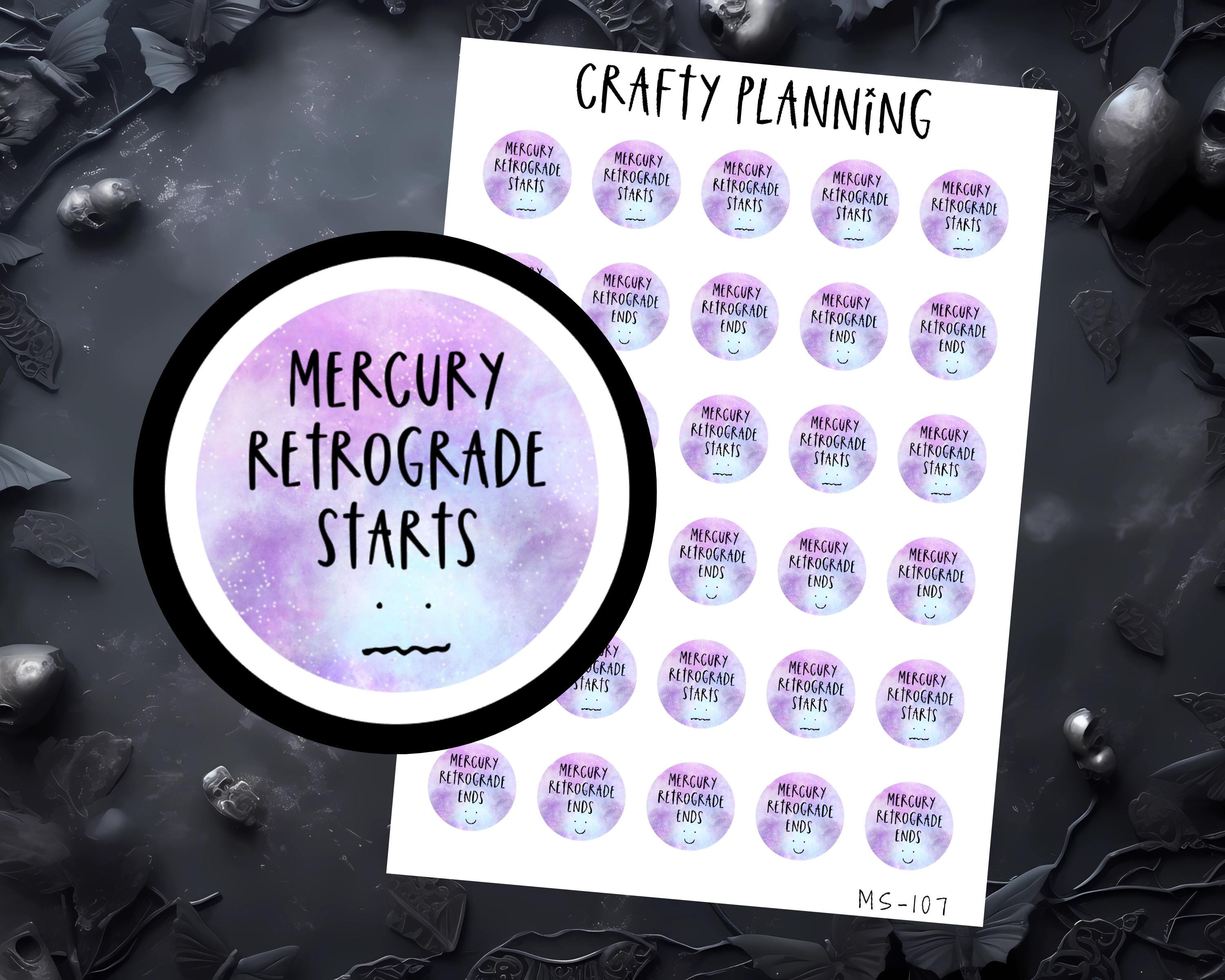 Mercury Retrograde Stickers – Witchcraft & Astrology Planner Decoration Stickers