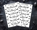 Monthly Planner Stickers – Gothic Bat Month Header for 2026 Journals