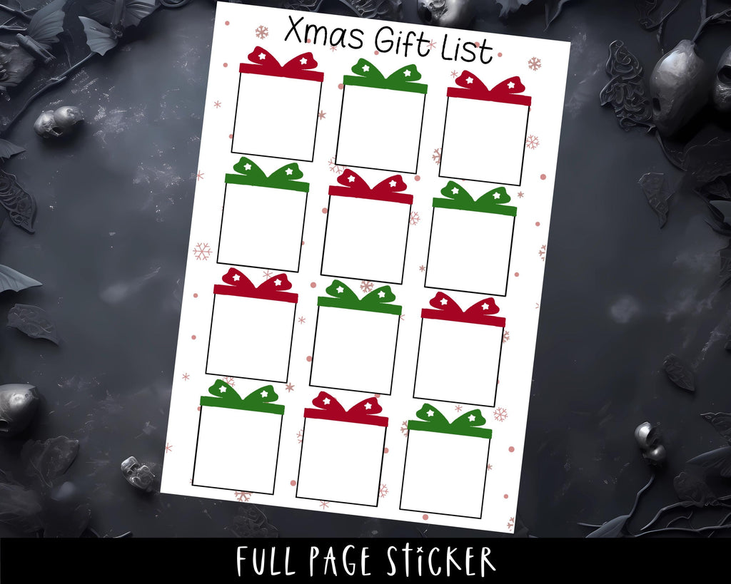 A5 Planner Stickers – Full Page Matte Sticker Paper for Christmas Planner & Xmas Gift List
