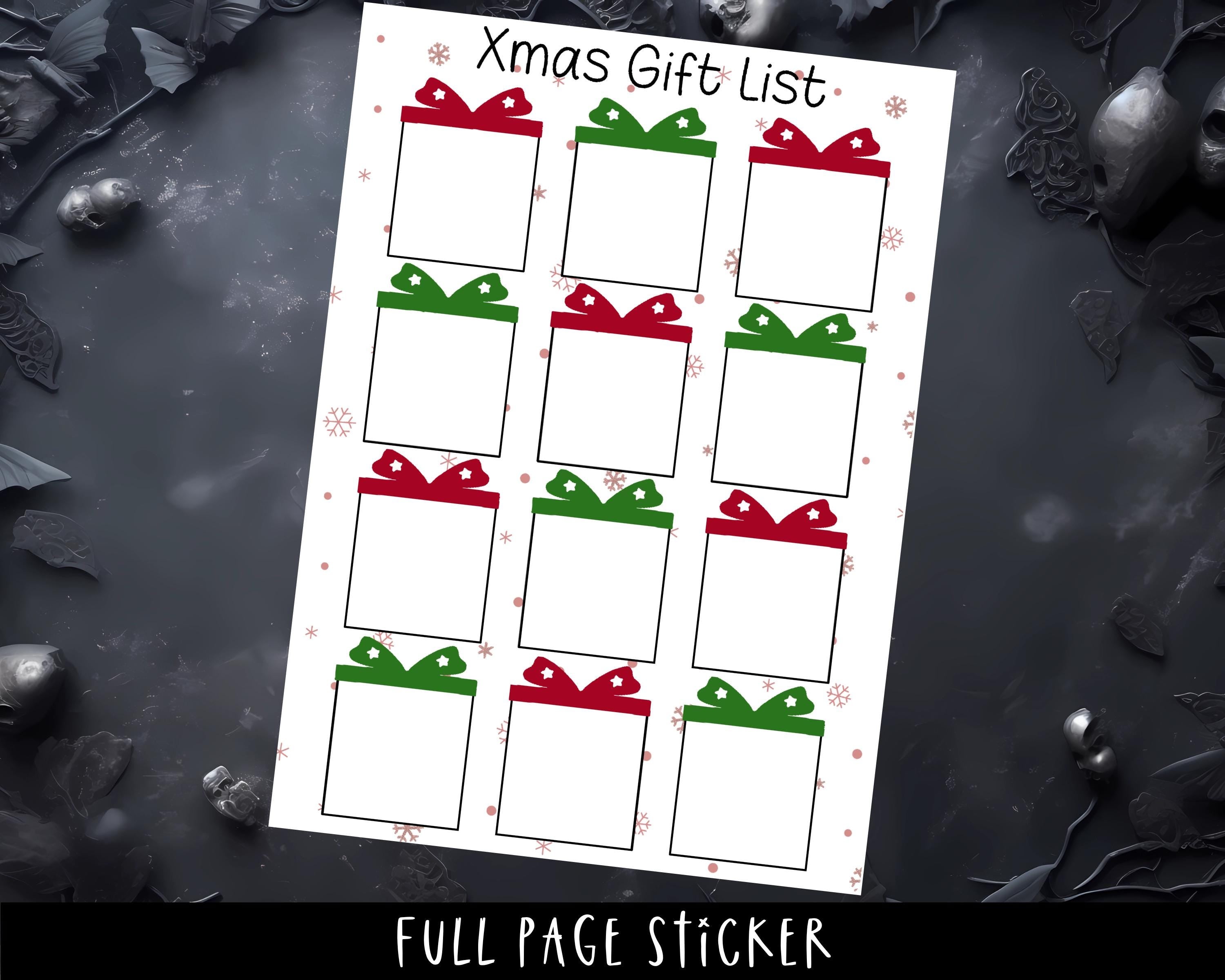 A5 Planner Stickers – Full Page Matte Sticker Paper for Christmas Planner & Xmas Gift List