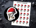 Gothic Santa Stickers – Skull Santa Decals | Alternative Xmas Planner Decoration
